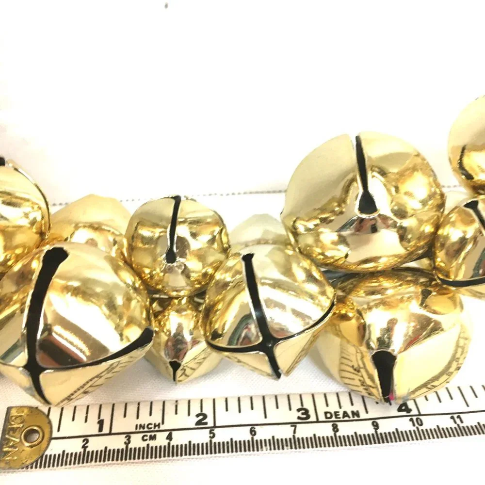 Door Bell Wreath Gold Jingle Bells Gold Bow